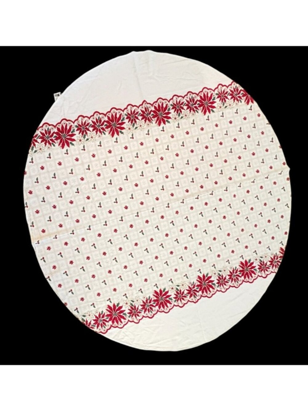 Martha Stewart Every Day Poinsettia Christmas Tablecloth Cottagecore 70 Inches